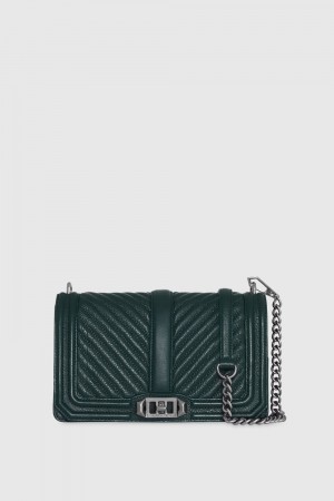 Rebecca Minkoff Chevron Quilted Love Crossbody Schultertasche Damen Grau | WUT405289