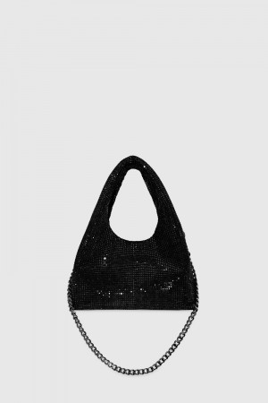 Rebecca Minkoff Crystal Mini Chain Carryall Schultertasche Damen Schwarz Grau | BDA564078