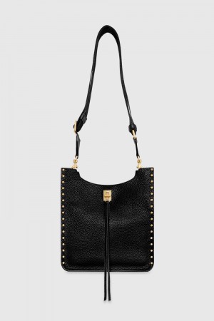 Rebecca Minkoff Darren Medium Feed Umhängetasche Damen Schwarz | GFD263058