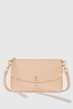 Rebecca Minkoff Darren Top Zip Shoulder Bag Schultertasche Damen Beige | REU538279