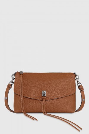 Rebecca Minkoff Darren Top Zip Shoulder Bag Schultertasche Damen Rocher | NRW750926