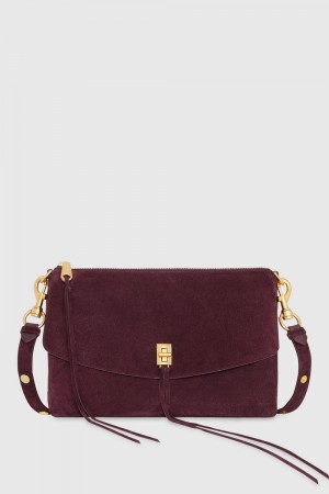 Rebecca Minkoff Darren Top Zip Shoulder Bag Schultertasche Damen Dunkelrot | YSM126903
