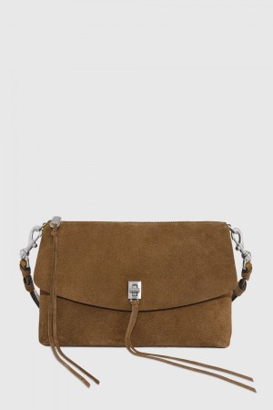 Rebecca Minkoff Darren Top Zip Shoulder Bag Schultertasche Damen Whiskey | JVA867923