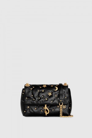 Rebecca Minkoff Edie Crossbody With Celestial Studs Umhängetasche Damen Schwarz | TQJ014523