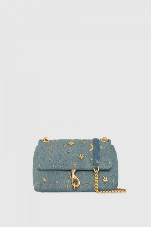 Rebecca Minkoff Edie Crossbody With Celestial Studs Umhängetasche Damen Blau | TDB976814
