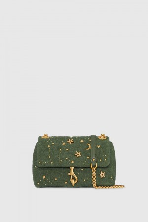 Rebecca Minkoff Edie Crossbody With Celestial Studs Umhängetasche Damen Olivgrün | MZG347610