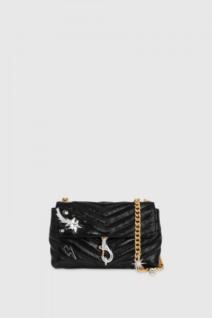 Rebecca Minkoff Edie Date Night Crossbody With Celestial Charms Umhängetasche Damen Schwarz Mehrfarbig | KSR139026