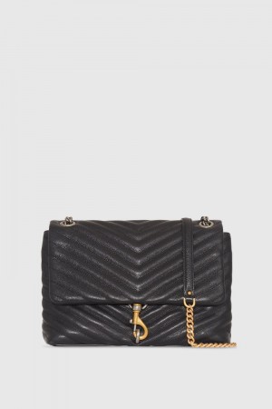 Rebecca Minkoff Edie Flap Shoulder Bag Schultertasche Damen Schwarz Mehrfarbig | RKO964812