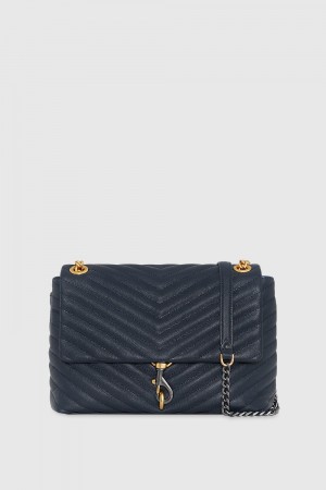 Rebecca Minkoff Edie Flap Shoulder Bag Schultertasche Damen Blau | YTX986124