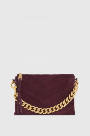 Rebecca Minkoff Edie Maxi Crossbody Unterarmtasche-Taschen Damen Dunkelrot | UFS190723
