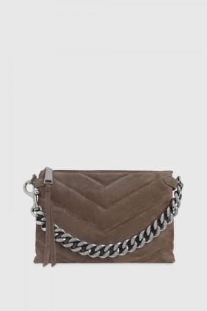 Rebecca Minkoff Edie Maxi Crossbody Unterarmtasche-Taschen Damen Grau | YXI958642