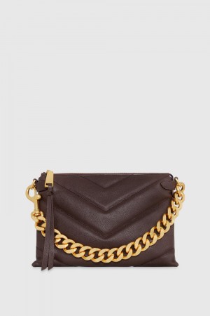 Rebecca Minkoff Edie Maxi Crossbody Unterarmtasche-Taschen Damen Cigaro/Antique Brass | CVW457860
