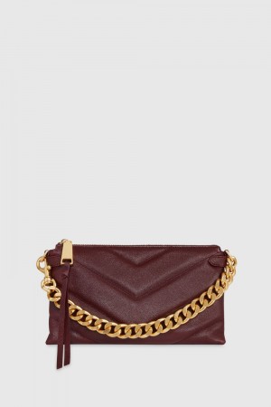 Rebecca Minkoff Edie Maxi Medium Crossbody Unterarmtasche-Taschen Damen Dunkelrot | TPQ185260