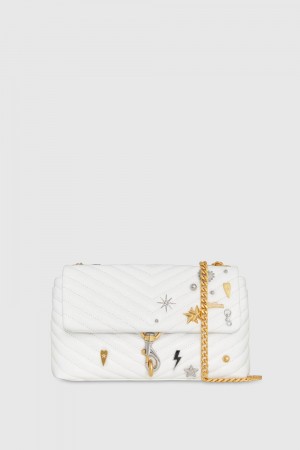 Rebecca Minkoff Edie Medium Crossbody With Celestial Studs Umhängetasche Damen Paper | VLJ912037