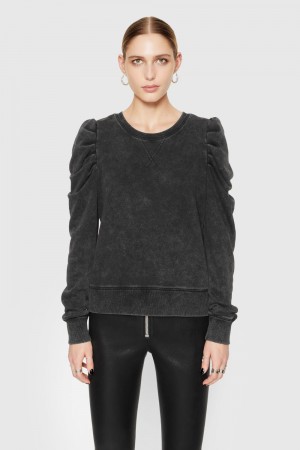 Rebecca Minkoff Janine Sweatshirt Oberteile Damen Waschen Schwarz | UXS685927