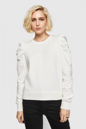 Rebecca Minkoff Janine Sweatshirt Oberteile Damen Ecru | ULG986304