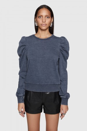 Rebecca Minkoff Janine Sweatshirt Oberteile Damen Indigo Waschen | NEZ047231
