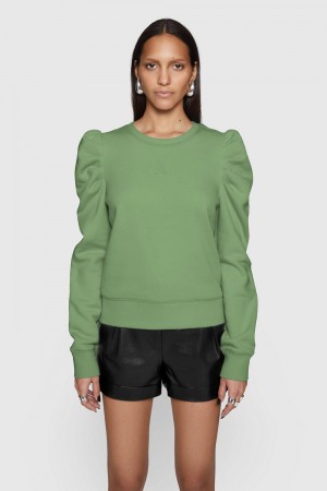 Rebecca Minkoff Janine Sweatshirt Oberteile Damen Olivgrün | DPY049163