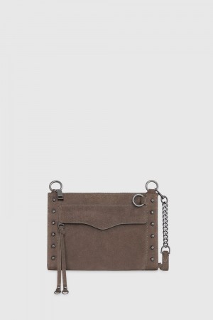 Rebecca Minkoff M.A.B. Crossbody With Studs Umhängetasche Damen Grau | UNT059486