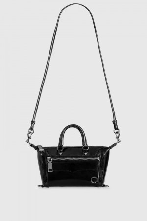 Rebecca Minkoff Micro Mini M.A.B. Top Handle Bags Damen Schwarz Grau | IWM427850