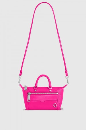 Rebecca Minkoff Micro Mini M.A.B. Top Handle Bags Damen Silber | ADZ631084