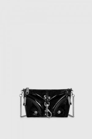 Rebecca Minkoff Mini Julian Crossbody Umhängetasche Damen Schwarz | PLA465720