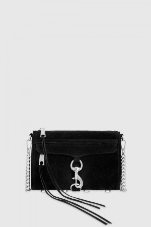 Rebecca Minkoff Mini M.A.C. Umhängetasche Damen Schwarz Silber | CNB125679