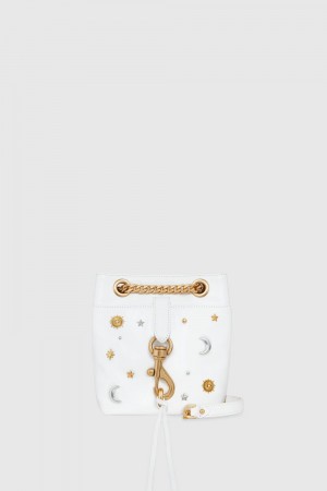 Rebecca Minkoff Mystical Edie Small Bucket Crossbody Umhängetasche Damen Weiß Mehrfarbig | GFU534910