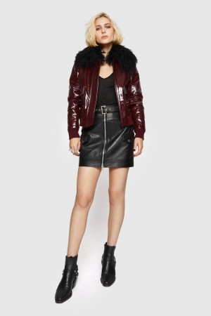 Rebecca Minkoff Patent Orly Aviator Jacket Leather Damen Mehrfarbig | ORJ914203