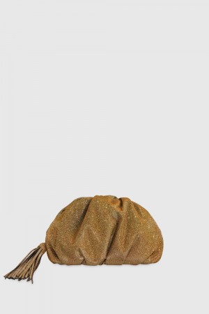 Rebecca Minkoff Ruched Clutch Unterarmtasche-Taschen Damen Gold | QJY209753