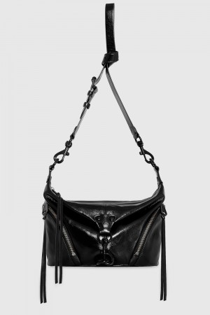 Rebecca Minkoff Small Julian Crossbody Umhängetasche Damen Schwarz Schwarz | GHU153470