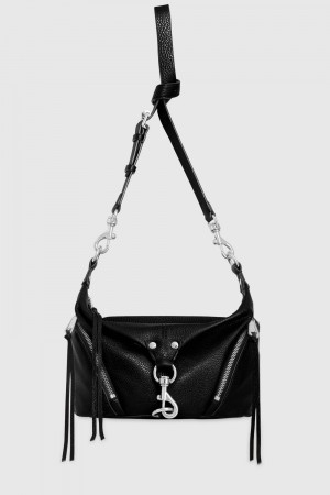 Rebecca Minkoff Small Julian Crossbody Umhängetasche Damen Schwarz Silber | WRL302789