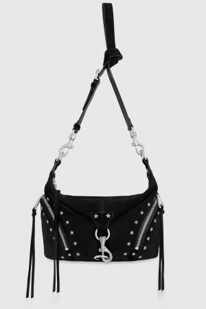 Rebecca Minkoff Small Julian Crossbody With Star Studs Umhängetasche Damen Schwarz | BLN768923