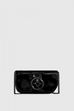 Rebecca Minkoff Snake Ring Crossbody Umhängetasche Damen Schwarz Schwarz | LSP568312