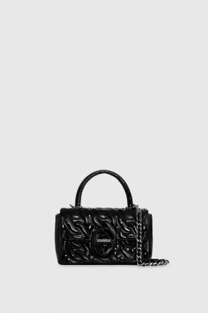 Rebecca Minkoff Top Handle Crossbody With Chain Quilt Top Handle Bags Damen Schwarz Schwarz | KGF862143