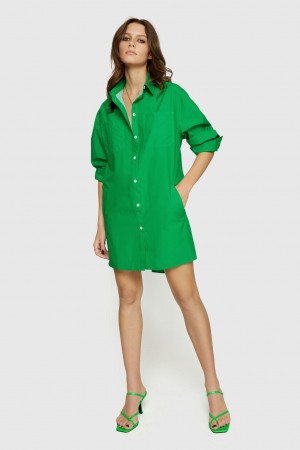 Rebecca Minkoff Tori Dress Kleid Damen Grün | YCX987632