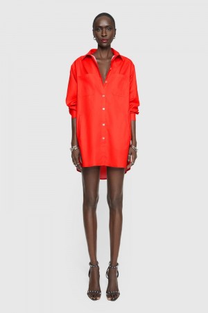 Rebecca Minkoff Tori Dress Kleid Damen Rot | HJA745609