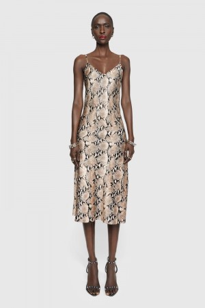 Rebecca Minkoff Verona Slip dress Kleid Damen Beige | ETA289037