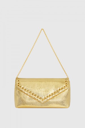 Rebecca Minkoff Whip Clutch Kleine Lederwaren Damen Gold | OTJ106274